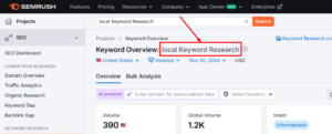 local keyword research